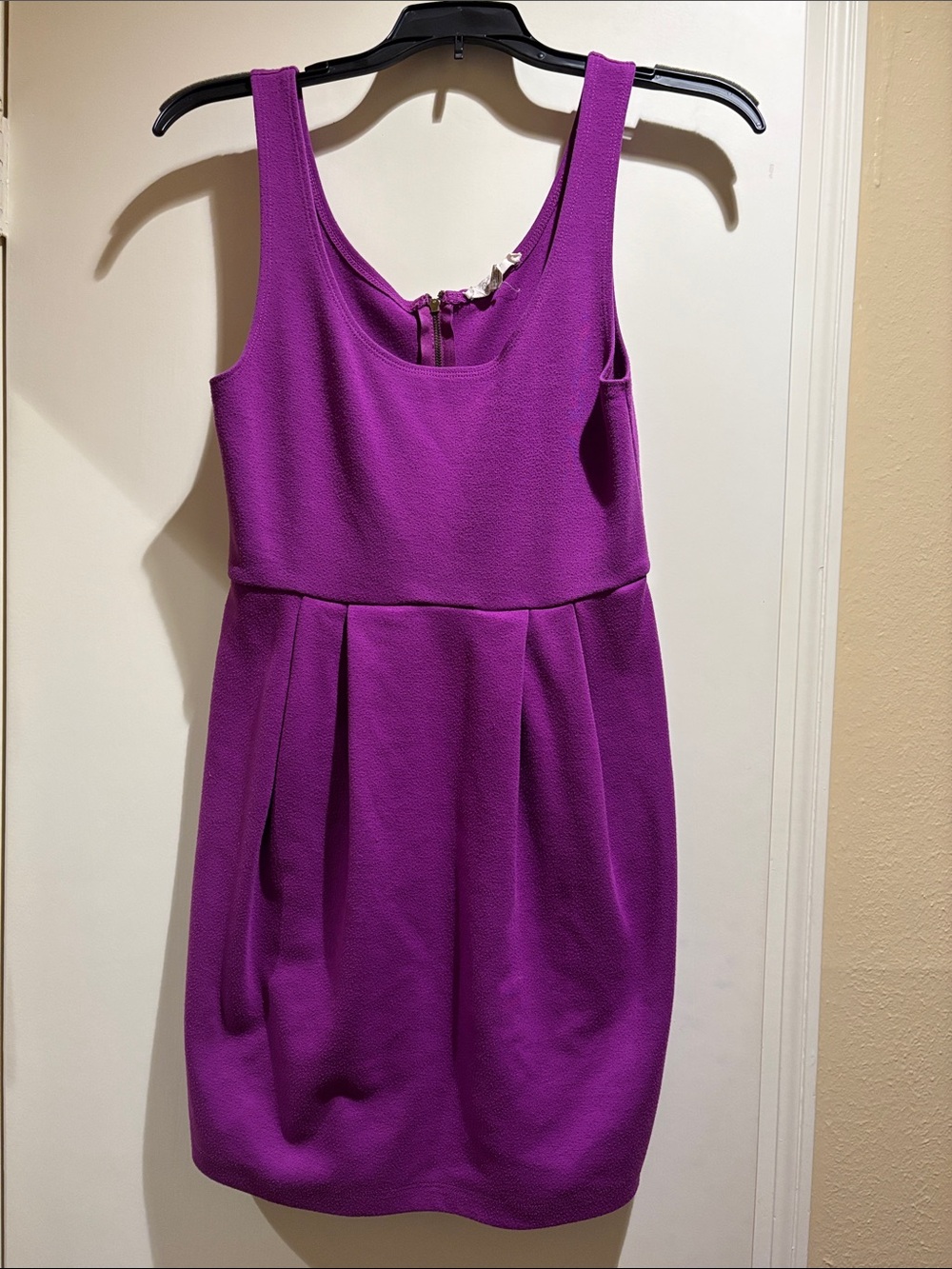 Girls' Sleeveless Pleated Dress in Vivid Magenta